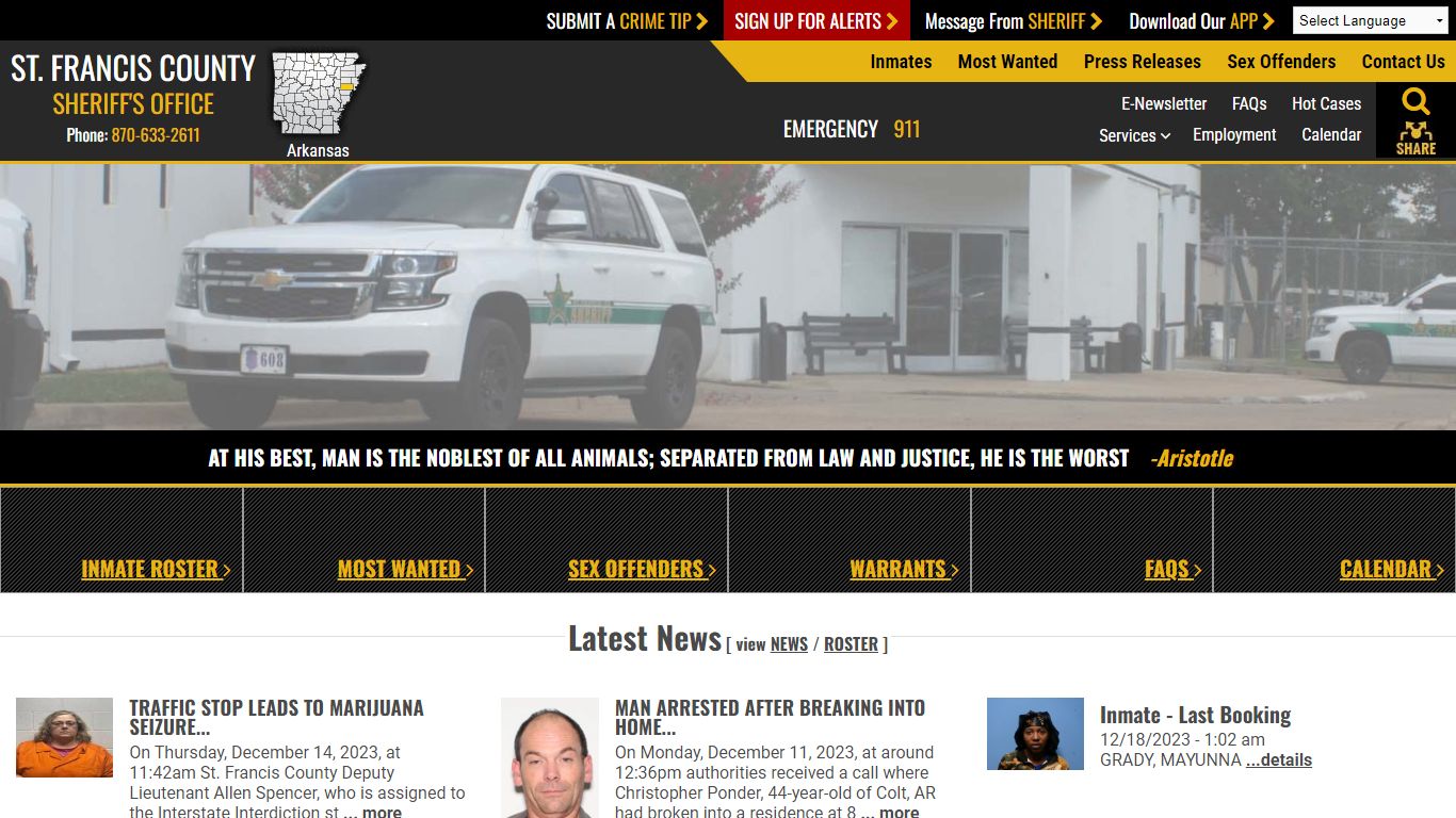 Inmate Roster (77) - St. Francis County Sheriff